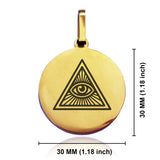Stainless Steel Masonic All Seeing Eye Symbol Round Medallion Keychain