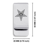 Stainless Steel Masonic Blazing Eastern Star Symbol Classic Slim Money Clip