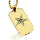 Stainless Steel Masonic Blazing Eastern Star Symbol Dog Tag Pendant - Comfort Zone Studios