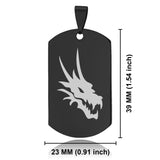 Stainless Steel Mythical Dragon Head Dog Tag Pendant - Comfort Zone Studios