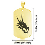 Stainless Steel Mythical Dragon Head Dog Tag Keychain - Comfort Zone Studios