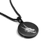Stainless Steel Mythical Dragon Head Round Medallion Pendant