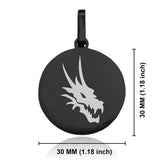 Stainless Steel Mythical Dragon Head Round Medallion Keychain