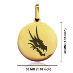 Stainless Steel Mythical Dragon Head Round Medallion Pendant