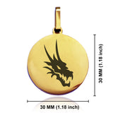 Stainless Steel Mythical Dragon Head Round Medallion Pendant