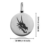 Stainless Steel Mythical Dragon Head Round Medallion Pendant