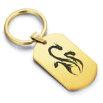 Stainless Steel Mythical Hydra Head Dog Tag Keychain - Comfort Zone Studios