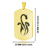 Stainless Steel Mythical Hydra Head Dog Tag Keychain - Comfort Zone Studios