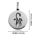 Stainless Steel Mythical Hydra Head Round Medallion Pendant