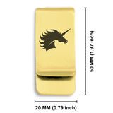 Stainless Steel Mythical Unicorn Head Classic Slim Money Clip