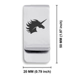 Stainless Steel Mythical Unicorn Head Classic Slim Money Clip