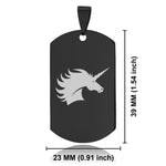 Stainless Steel Mythical Unicorn Head Dog Tag Pendant - Comfort Zone Studios