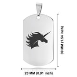 Stainless Steel Mythical Unicorn Head Dog Tag Pendant - Comfort Zone Studios