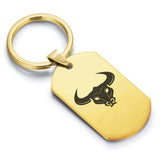 Stainless Steel Mythical Minotaur Head Dog Tag Keychain - Comfort Zone Studios