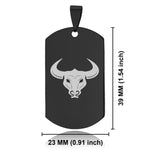 Stainless Steel Mythical Minotaur Head Dog Tag Keychain - Comfort Zone Studios