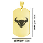 Stainless Steel Mythical Minotaur Head Dog Tag Keychain - Comfort Zone Studios