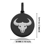 Stainless Steel Mythical Minotaur Head Round Medallion Keychain