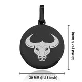Stainless Steel Mythical Minotaur Head Round Medallion Keychain