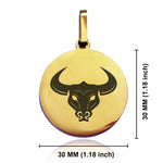 Stainless Steel Mythical Minotaur Head Round Medallion Keychain