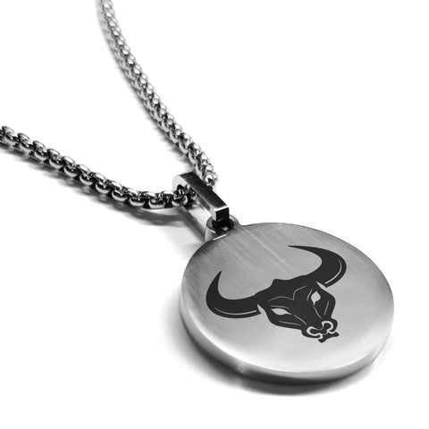 Stainless Steel Mythical Minotaur Head Round Medallion Pendant