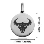 Stainless Steel Mythical Minotaur Head Round Medallion Keychain