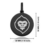 Stainless Steel Mythical Yeti Head Round Medallion Keychain