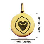 Stainless Steel Mythical Yeti Head Round Medallion Keychain