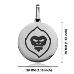 Stainless Steel Mythical Yeti Head Round Medallion Keychain