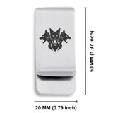 Stainless Steel Mythical Cerberus Head Classic Slim Money Clip