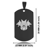 Stainless Steel Mythical Cerberus Head Dog Tag Keychain - Comfort Zone Studios