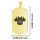 Stainless Steel Mythical Cerberus Head Dog Tag Keychain - Comfort Zone Studios