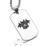 Stainless Steel Mythical Cerberus Head Dog Tag Pendant - Comfort Zone Studios