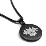 Stainless Steel Mythical Cerberus Head Round Medallion Pendant
