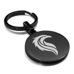 Stainless Steel Mythical Phoenix Head Round Medallion Keychain