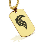 Stainless Steel Mythical Phoenix Head Dog Tag Pendant - Comfort Zone Studios