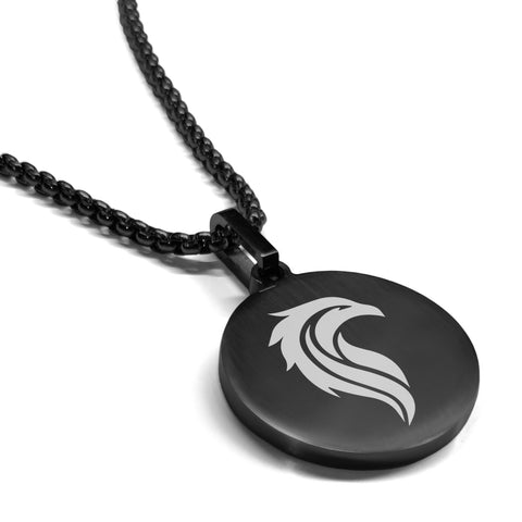 Stainless Steel Mythical Phoenix Head Round Medallion Pendant