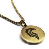 Stainless Steel Mythical Phoenix Head Round Medallion Pendant