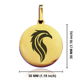 Stainless Steel Mythical Phoenix Head Round Medallion Pendant