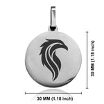 Stainless Steel Mythical Phoenix Head Round Medallion Keychain