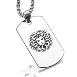 Stainless Steel Mythical Medusa Head Dog Tag Pendant - Comfort Zone Studios