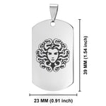 Stainless Steel Mythical Medusa Head Dog Tag Pendant - Comfort Zone Studios