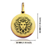 Stainless Steel Mythical Medusa Head Round Medallion Pendant