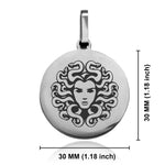 Stainless Steel Mythical Medusa Head Round Medallion Keychain
