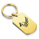 Stainless Steel Mythical Pegasus Head Dog Tag Keychain - Comfort Zone Studios