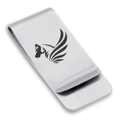 Stainless Steel Mythical Pegasus Head Classic Slim Money Clip