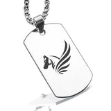 Stainless Steel Mythical Pegasus Head Dog Tag Pendant - Comfort Zone Studios