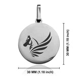 Stainless Steel Mythical Pegasus Head Round Medallion Keychain