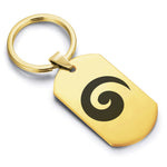 Stainless Steel Koru (Spiral) Maori Symbol Dog Tag Keychain - Comfort Zone Studios