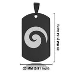 Stainless Steel Koru (Spiral) Maori Symbol Dog Tag Keychain - Comfort Zone Studios