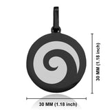Stainless Steel Koru (Spiral) Maori Symbol Round Medallion Keychain